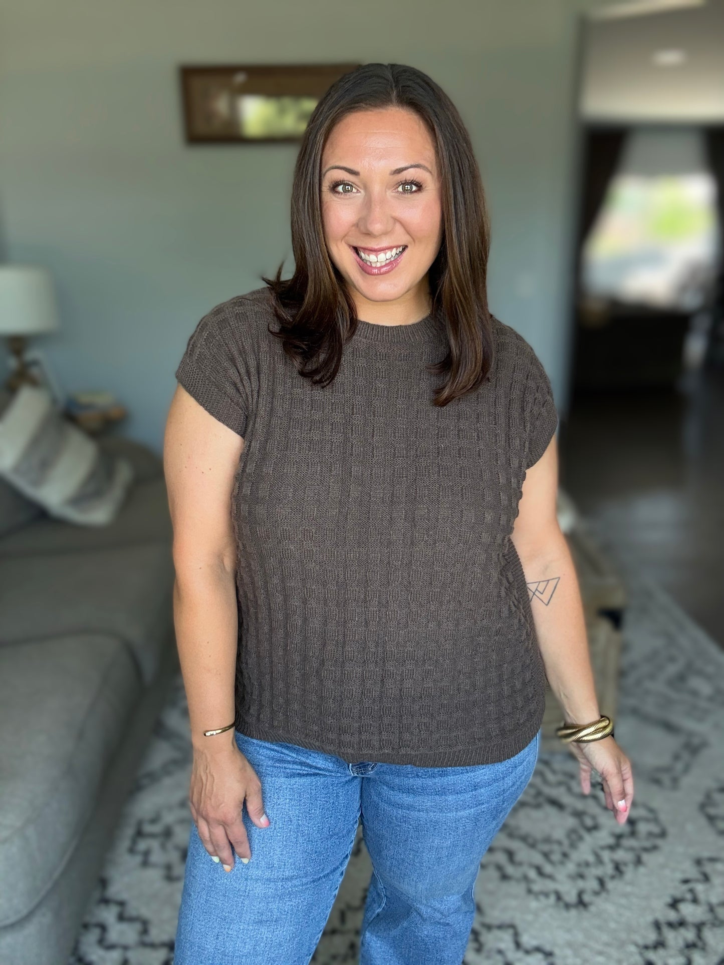 Michelle Mae Kelly Knitted Top - Brown