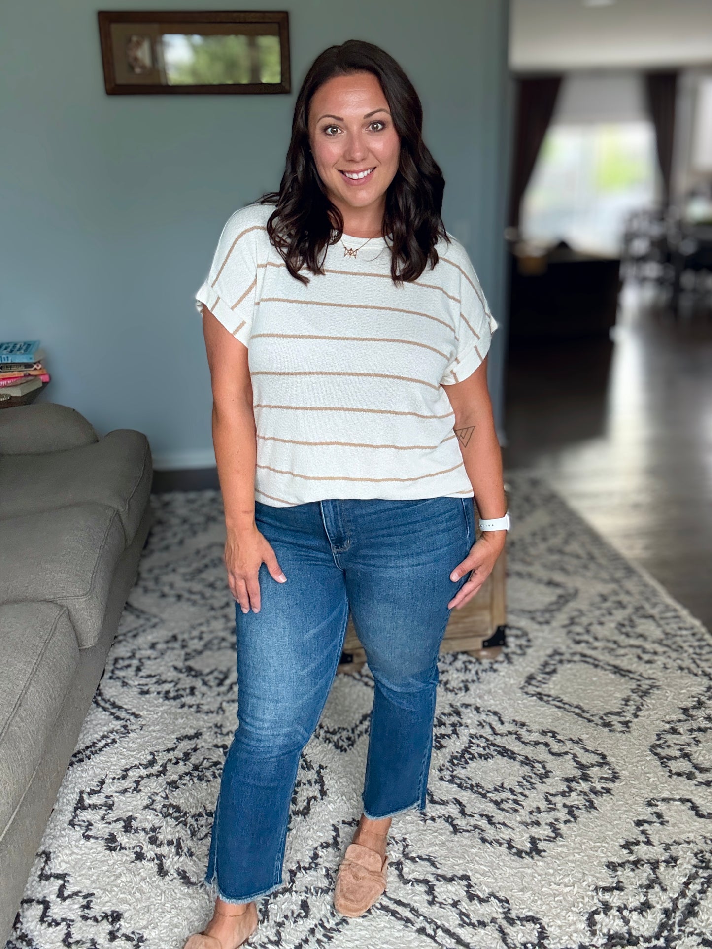 Nova High Waist Dark Wash Kick Flare