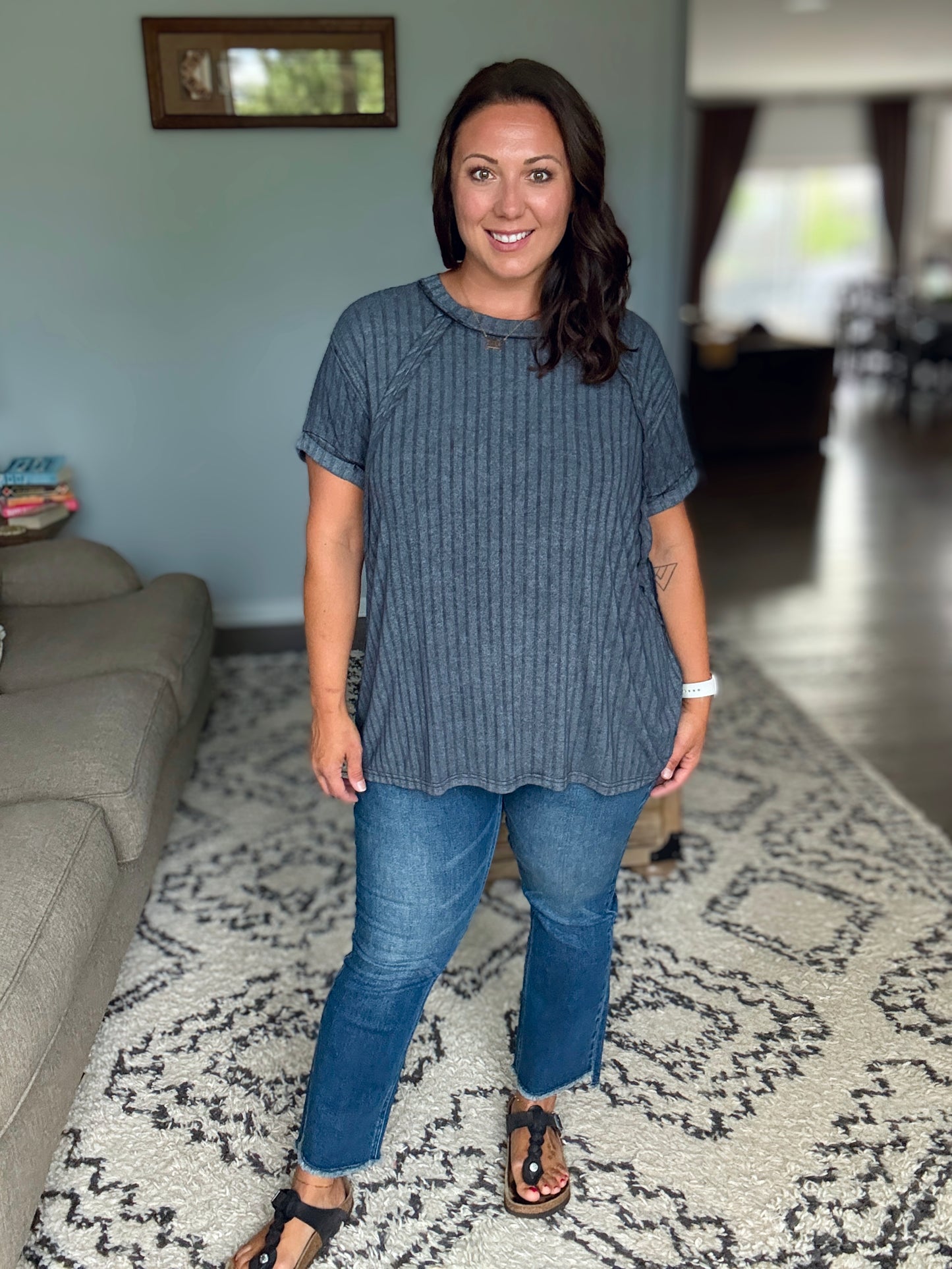Nova High Waist Dark Wash Kick Flare