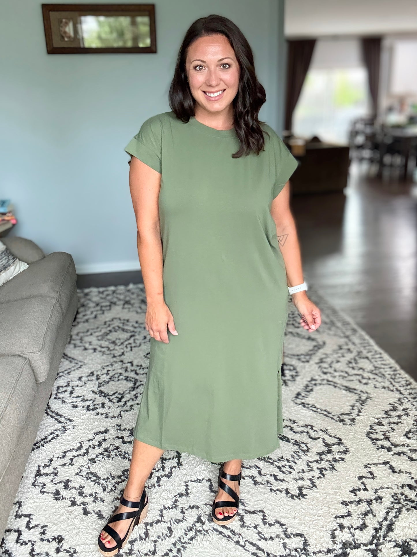 Sweet Like That Casual Dress in Light Olive