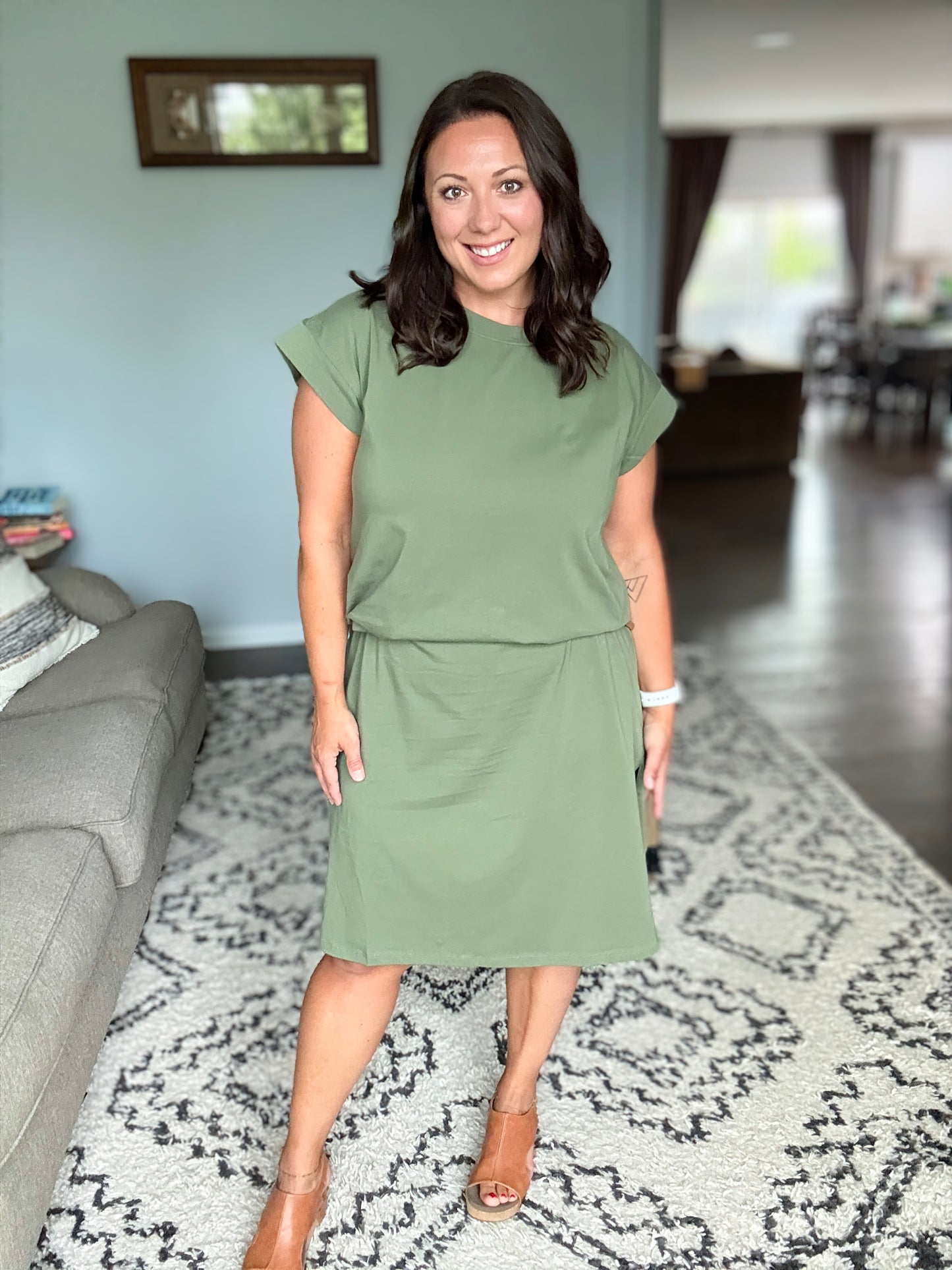 Sweet Like That Casual Dress in Light Olive