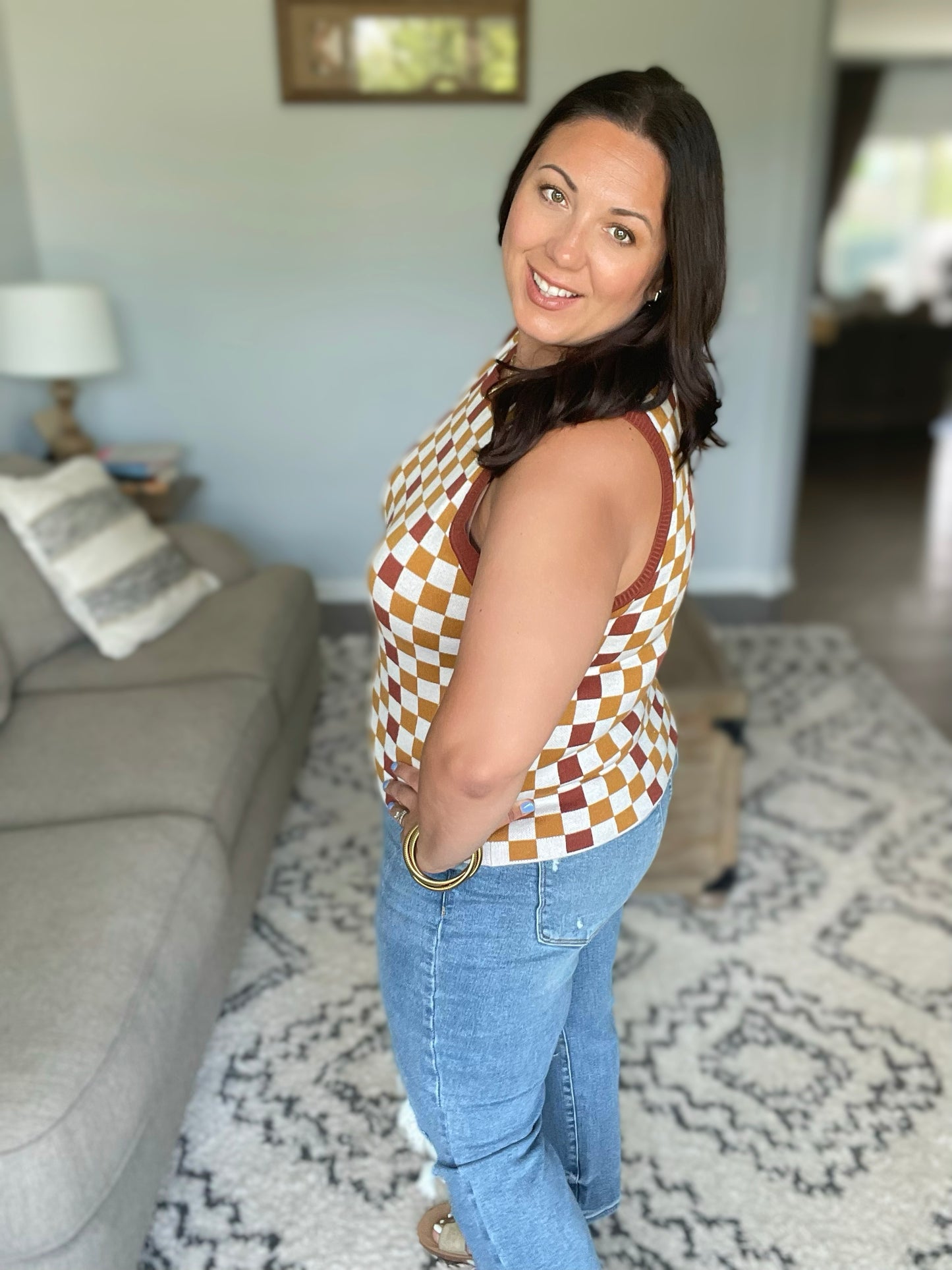 Keeping Score Checkered Tank