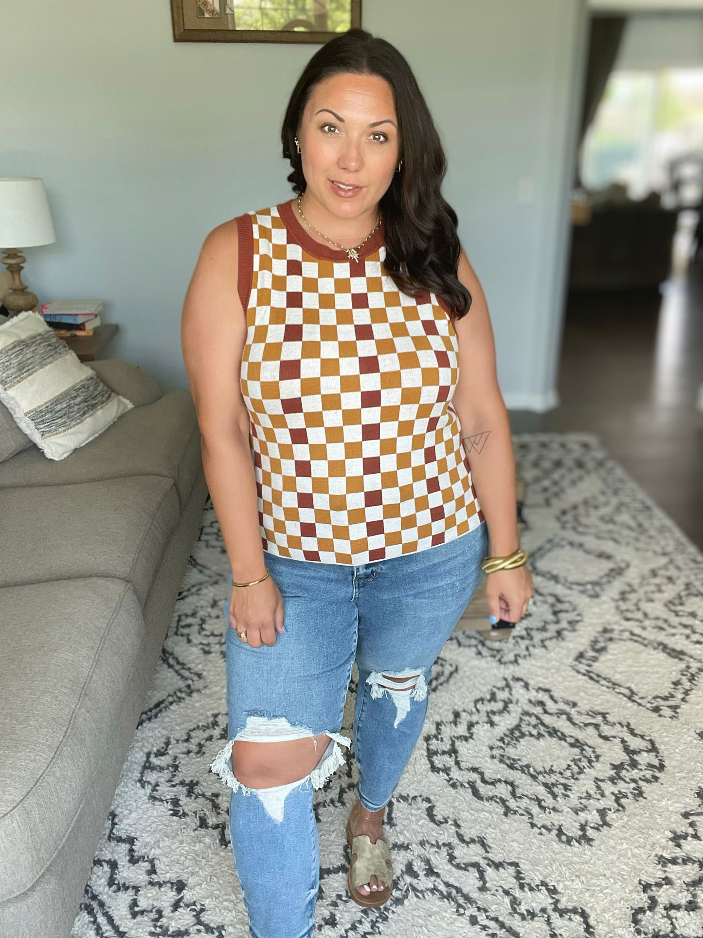 Keeping Score Checkered Tank