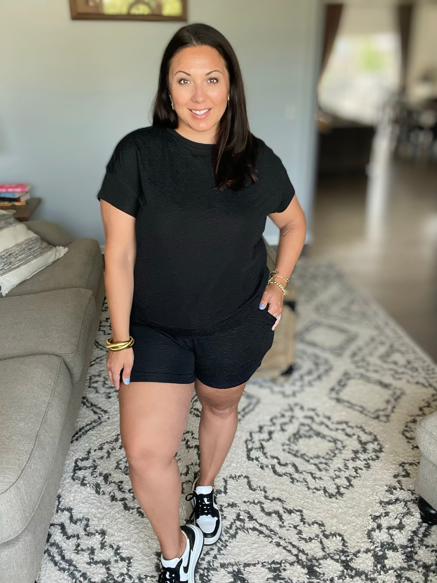 Textured Slinky Short Sleeve and Shorts Set in 5 colors