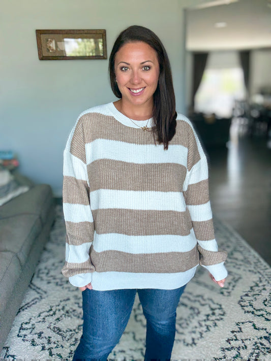 Michelle Mae Tan and Ivory Stripe Sweater