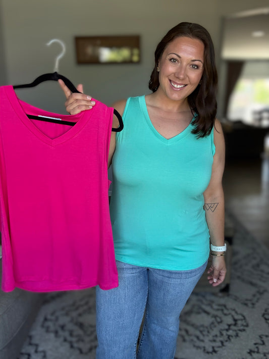 Michelle Mae Noelle Tank - Turquoise