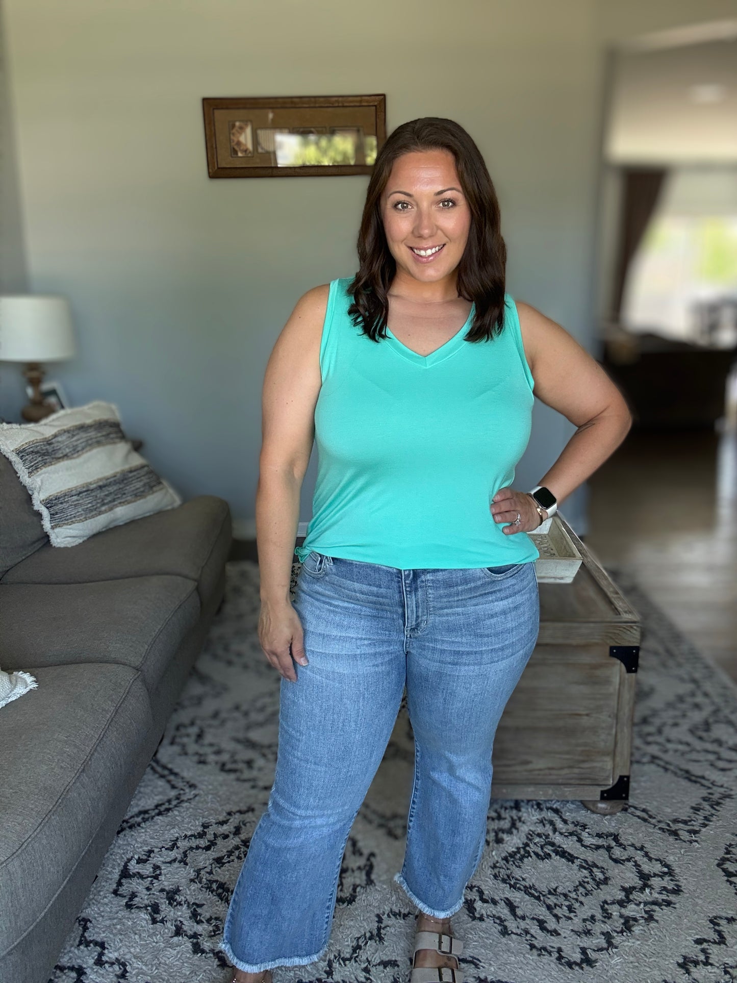 Michelle Mae Noelle Tank - Turquoise