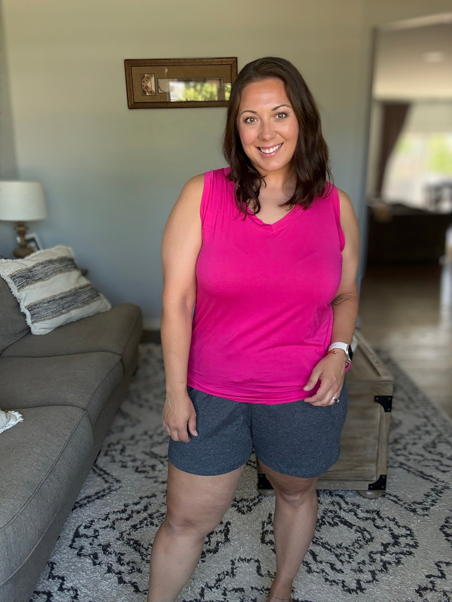 Michelle Mae Candice Crinkle Shorts - Charcoal