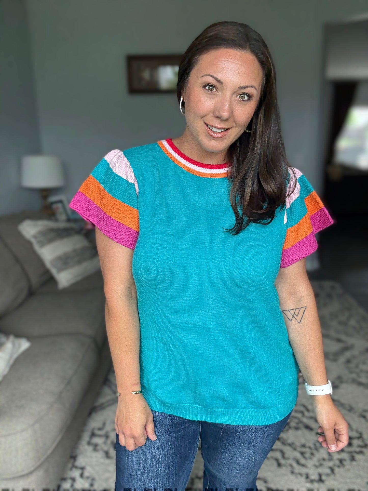 Perfect Playlist Color Block Sleeve Top