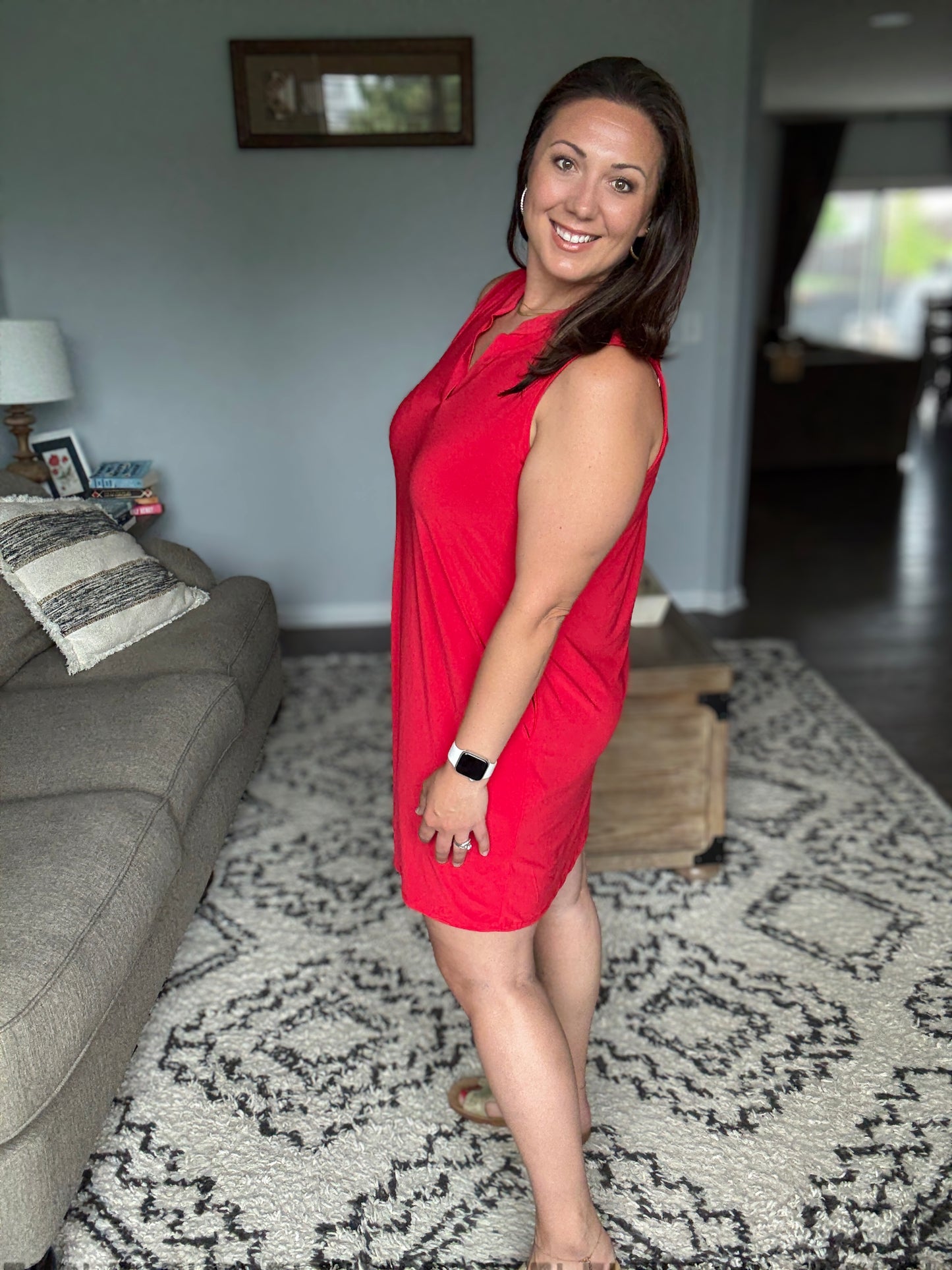 Lizzy Tank Dress in Red
