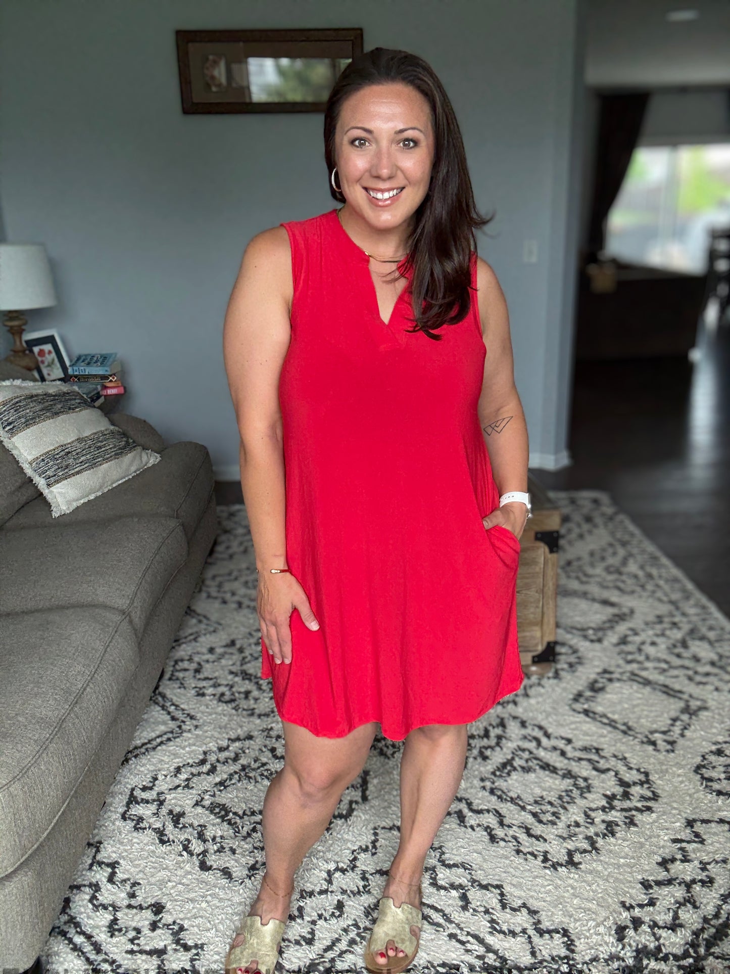 Lizzy Tank Dress in Red
