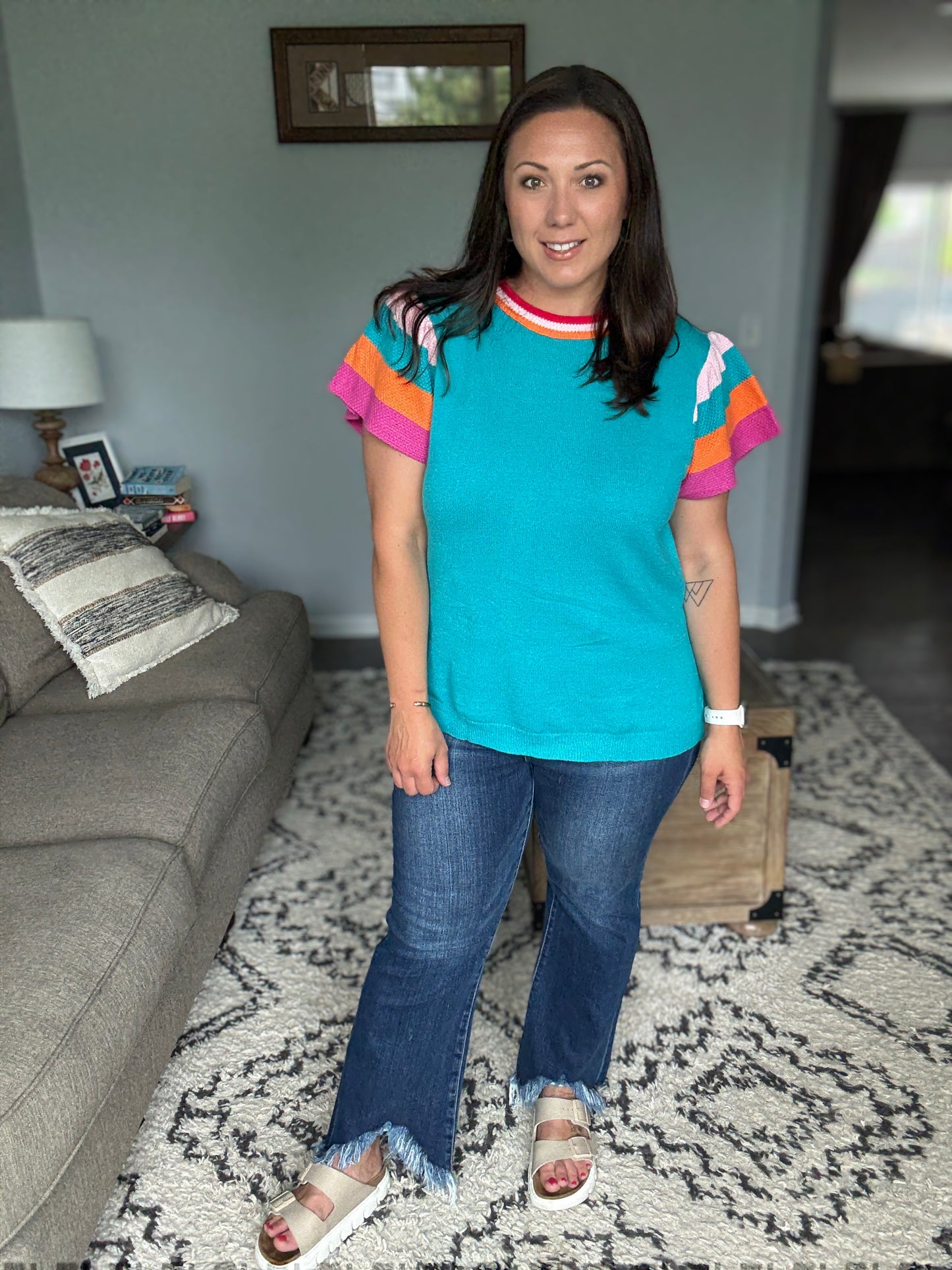 Perfect Playlist Color Block Sleeve Top