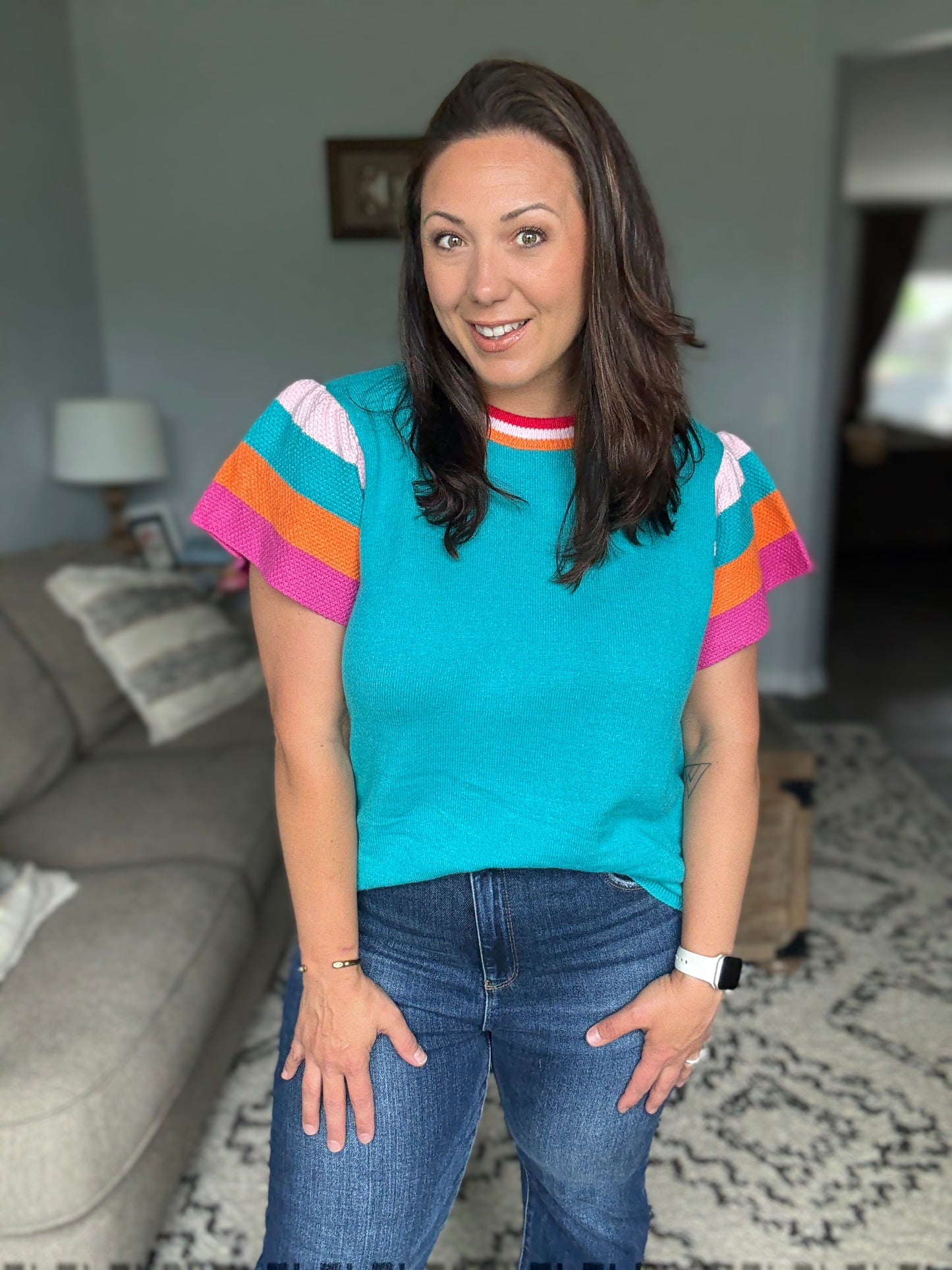 Perfect Playlist Color Block Sleeve Top