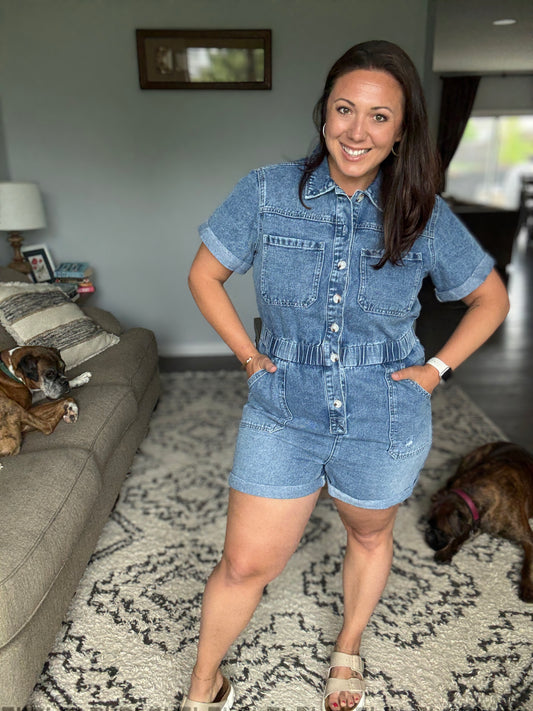 Pleasant and Relevant Denim Romper