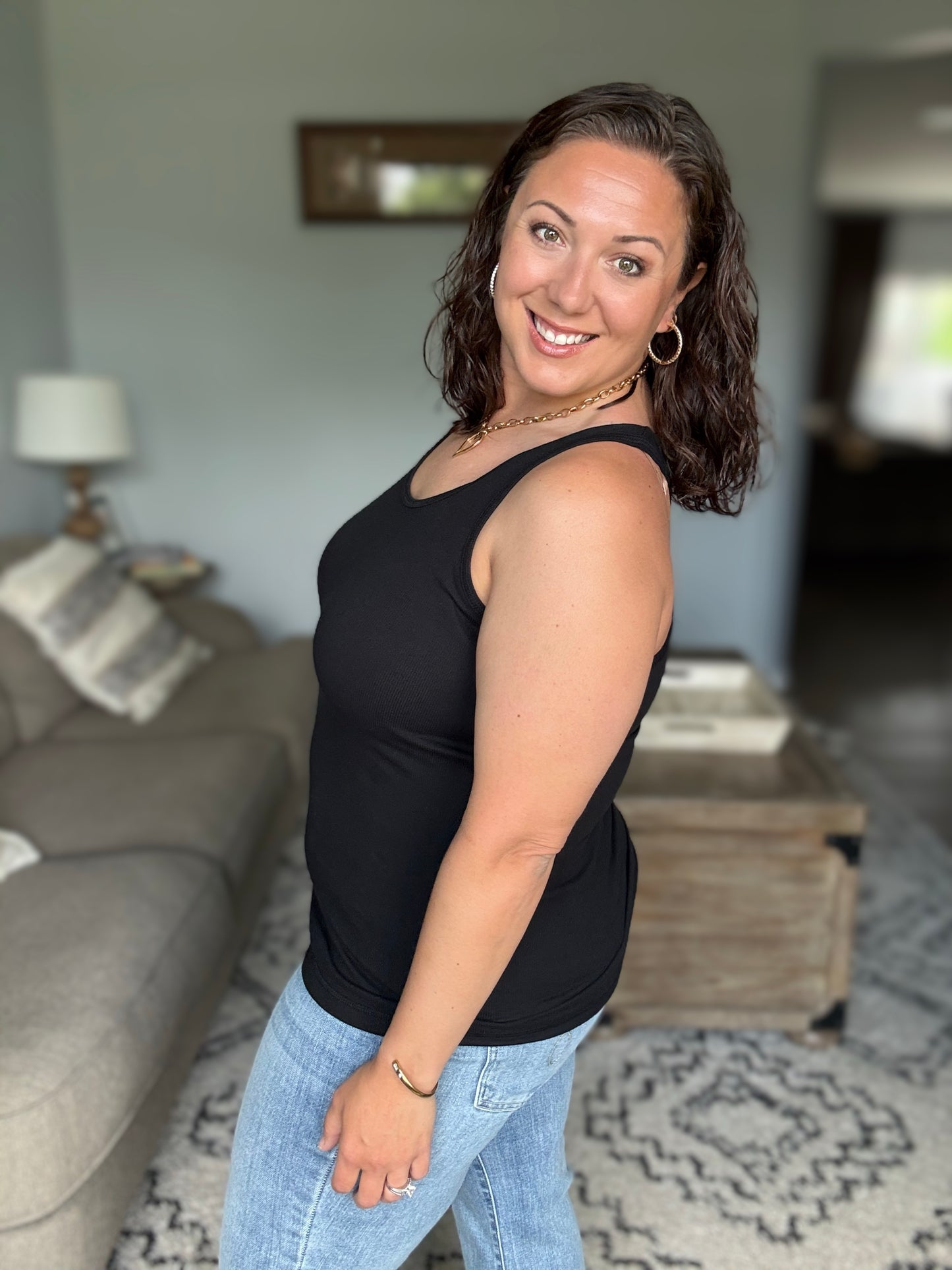 Keeping it Cool Scoop Neck Tank in Black
