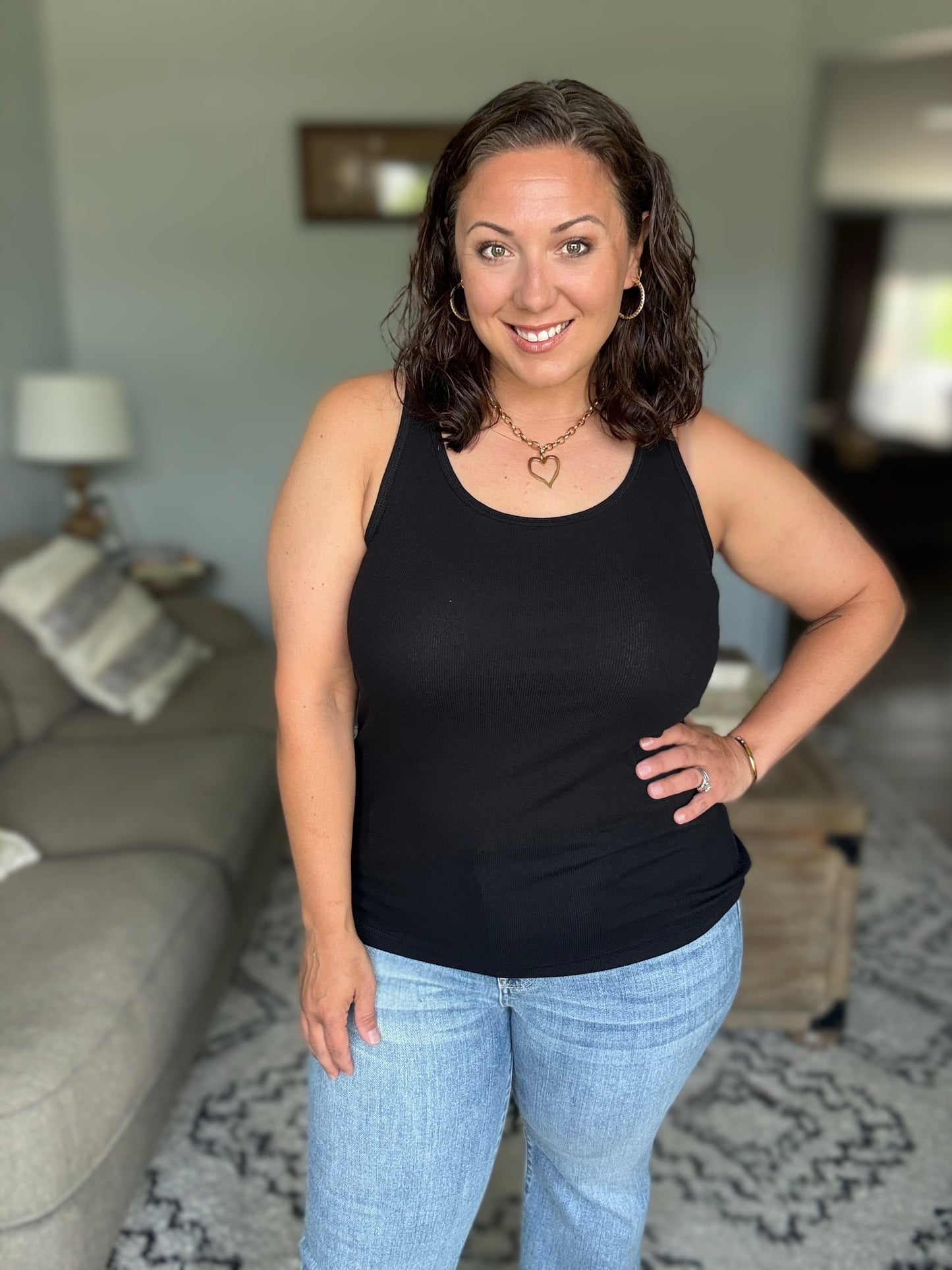 Keeping it Cool Scoop Neck Tank in Black
