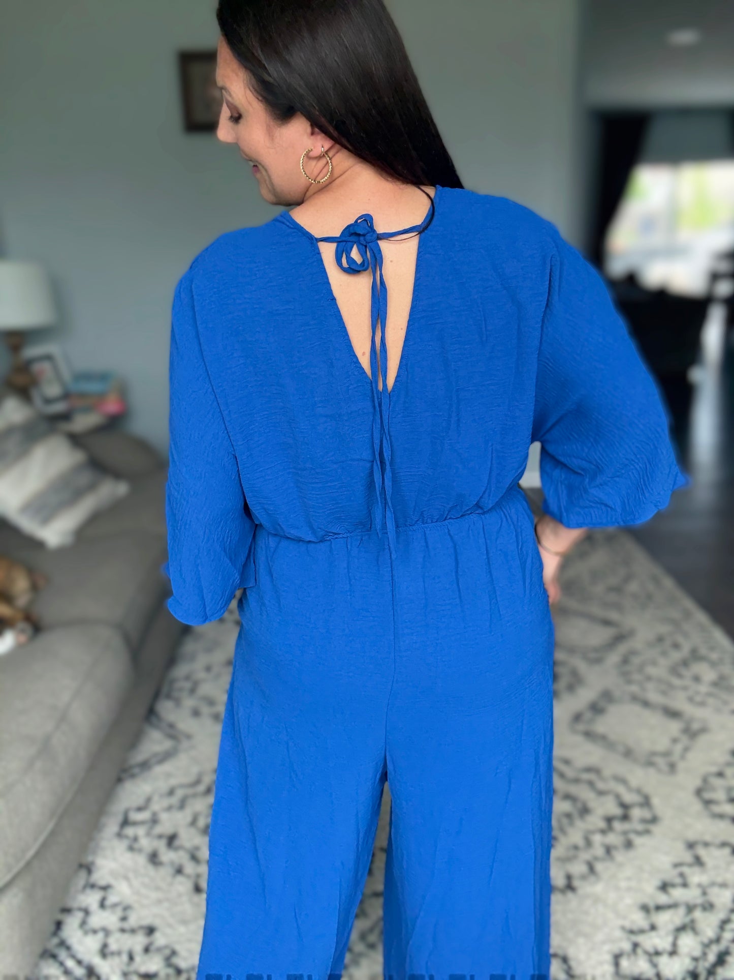 Double Take Surplice Wide Leg Jumpsuit with Pockets in 4 Colors