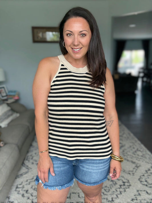 Perfect Conditions Striped Halter Tank
