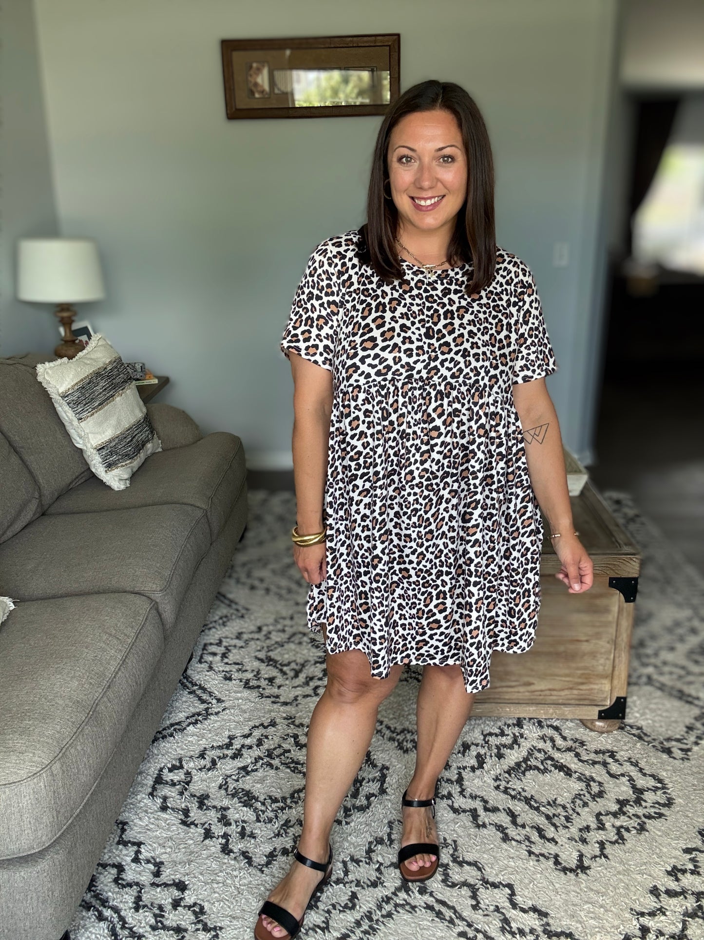 Better Stuff To Do Leopard Print Smock Dress