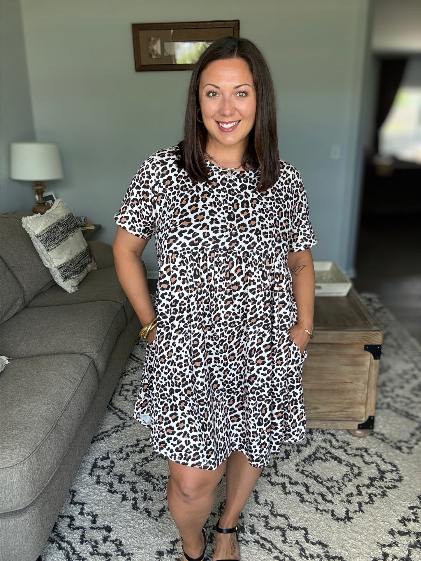 Better Stuff To Do Leopard Print Smock Dress