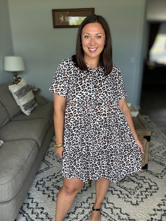 Better Stuff To Do Leopard Print Smock Dress