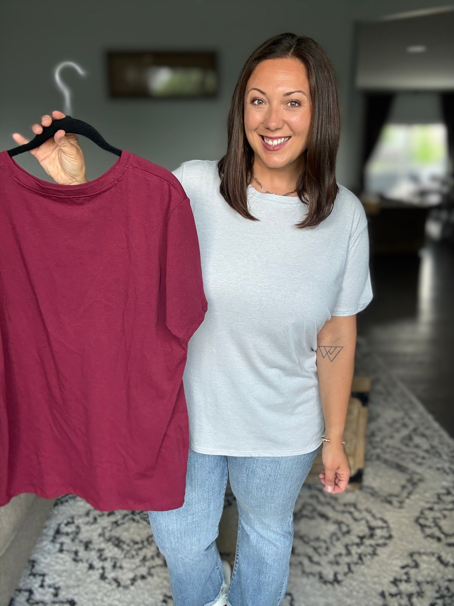 Rest Assured Basic Relaxed Tee in Cabernet