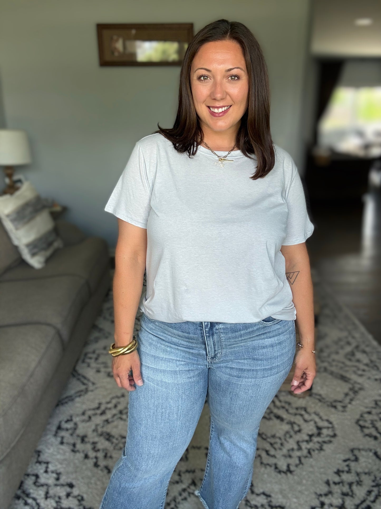 Rest Assured Basic Relaxed Tee in Heather Grey