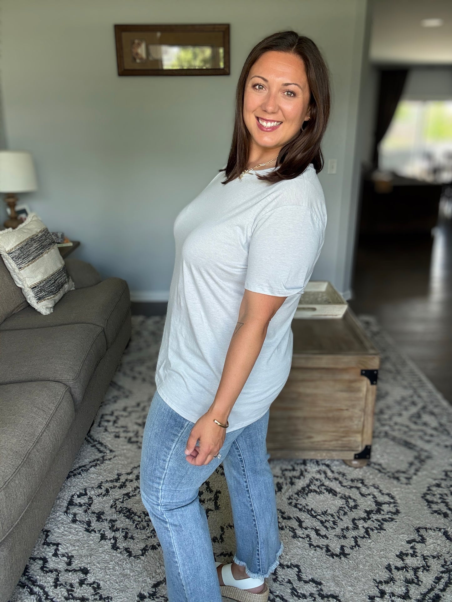 Rest Assured Basic Relaxed Tee in Heather Grey