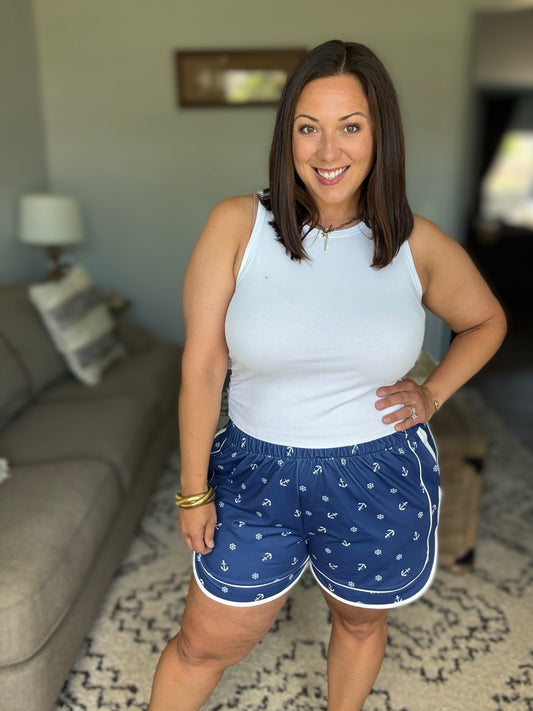 Michelle Mae Dolphin Shorts - Nautical Navy