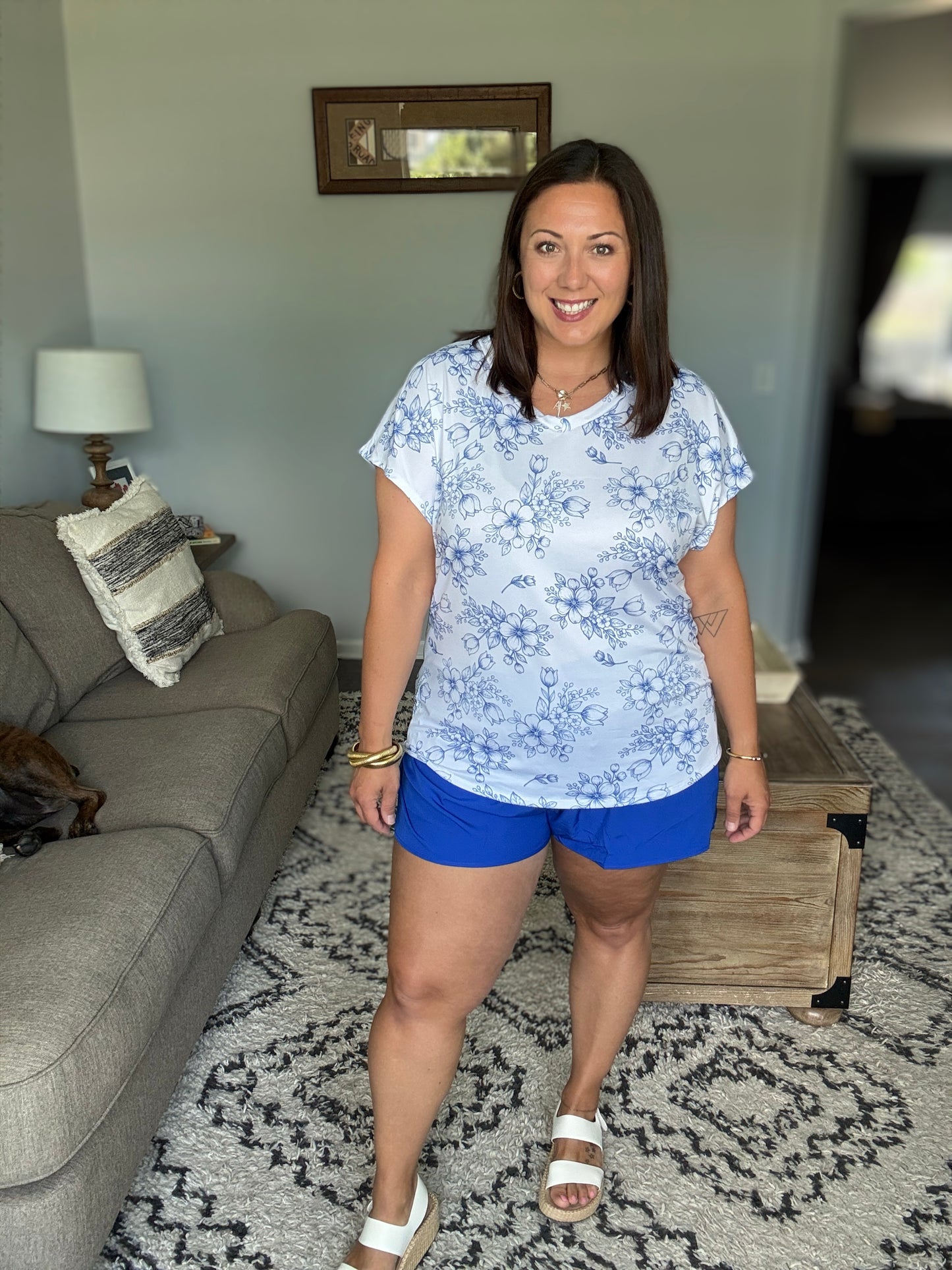 Down Right Delicate V-Neck Floral Top