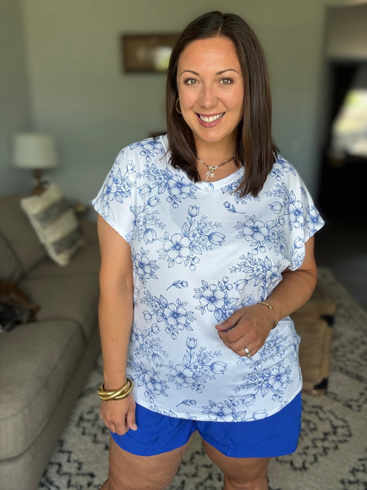 Down Right Delicate V-Neck Floral Top
