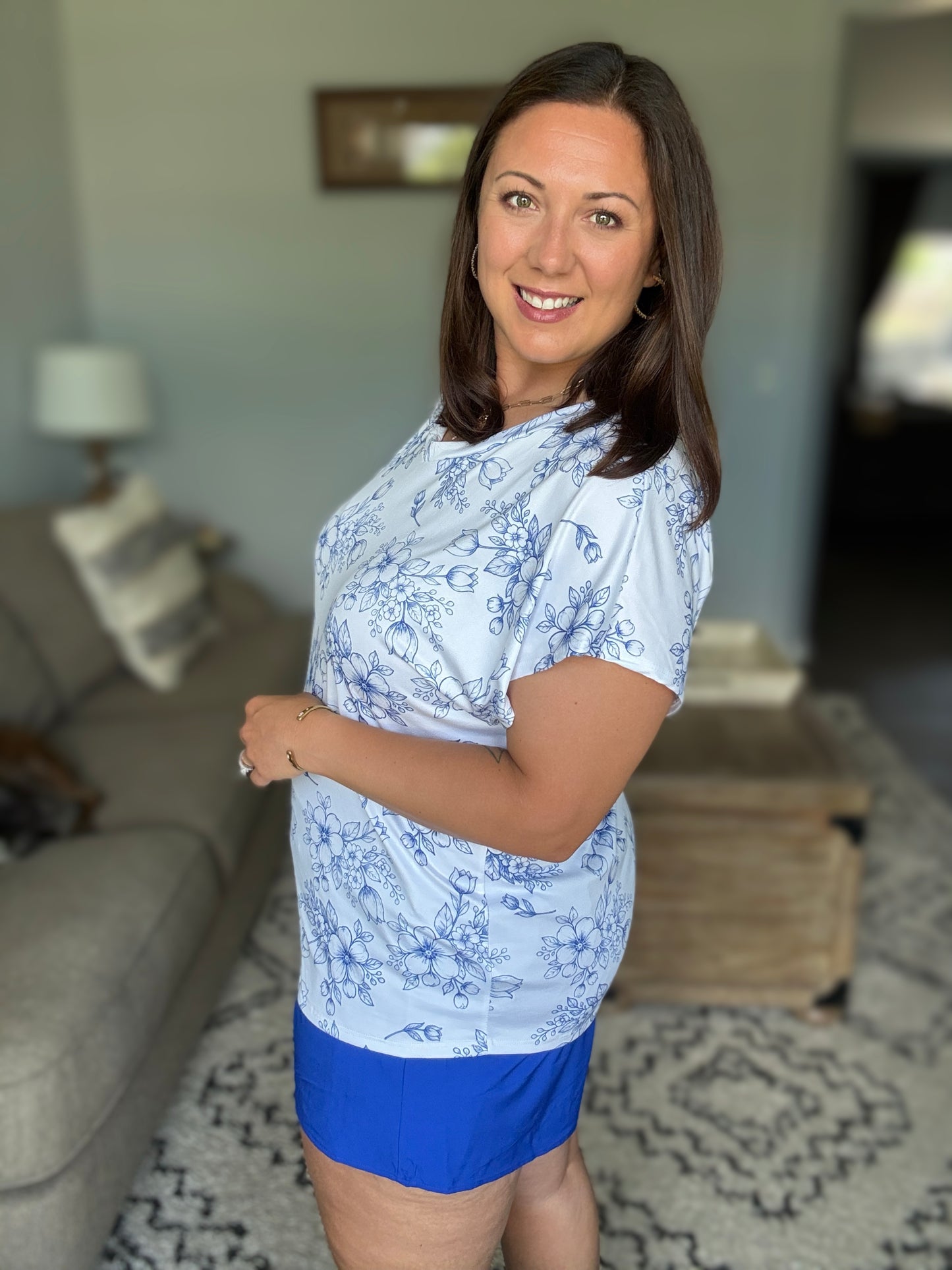 Down Right Delicate V-Neck Floral Top