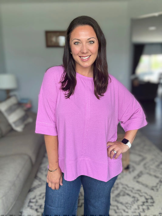 Stay On Top Relaxed Tee in Mauve