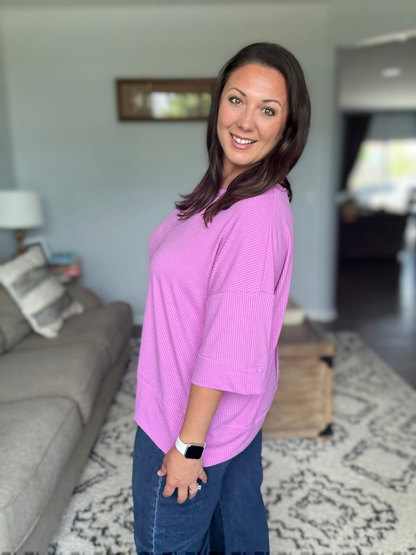 Stay On Top Relaxed Tee in Mauve