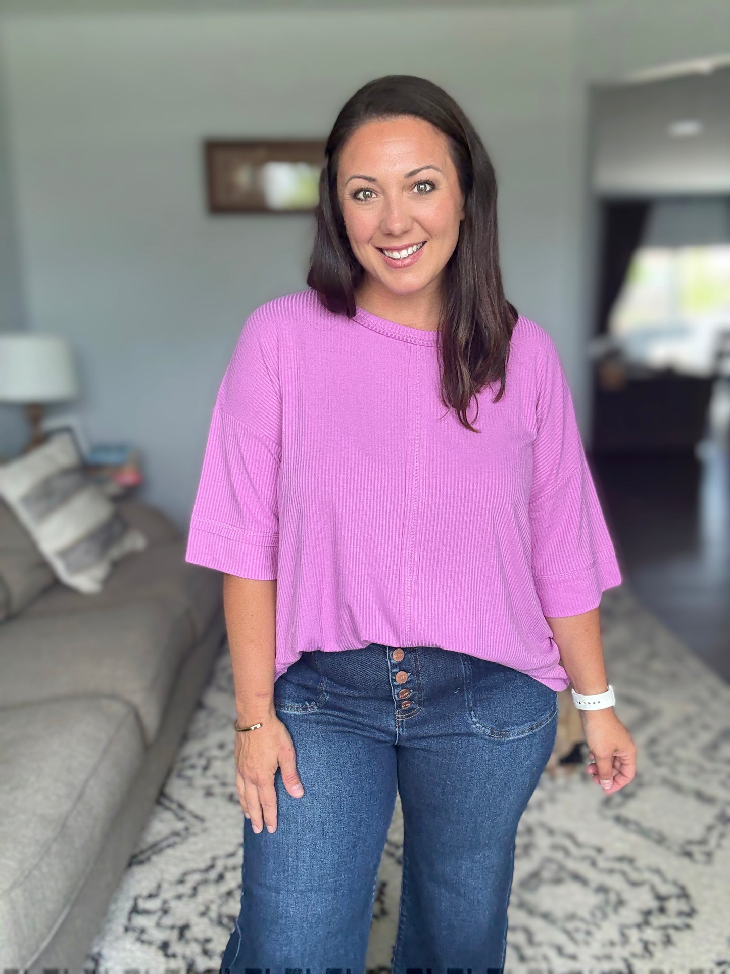 Stay On Top Relaxed Tee in Mauve
