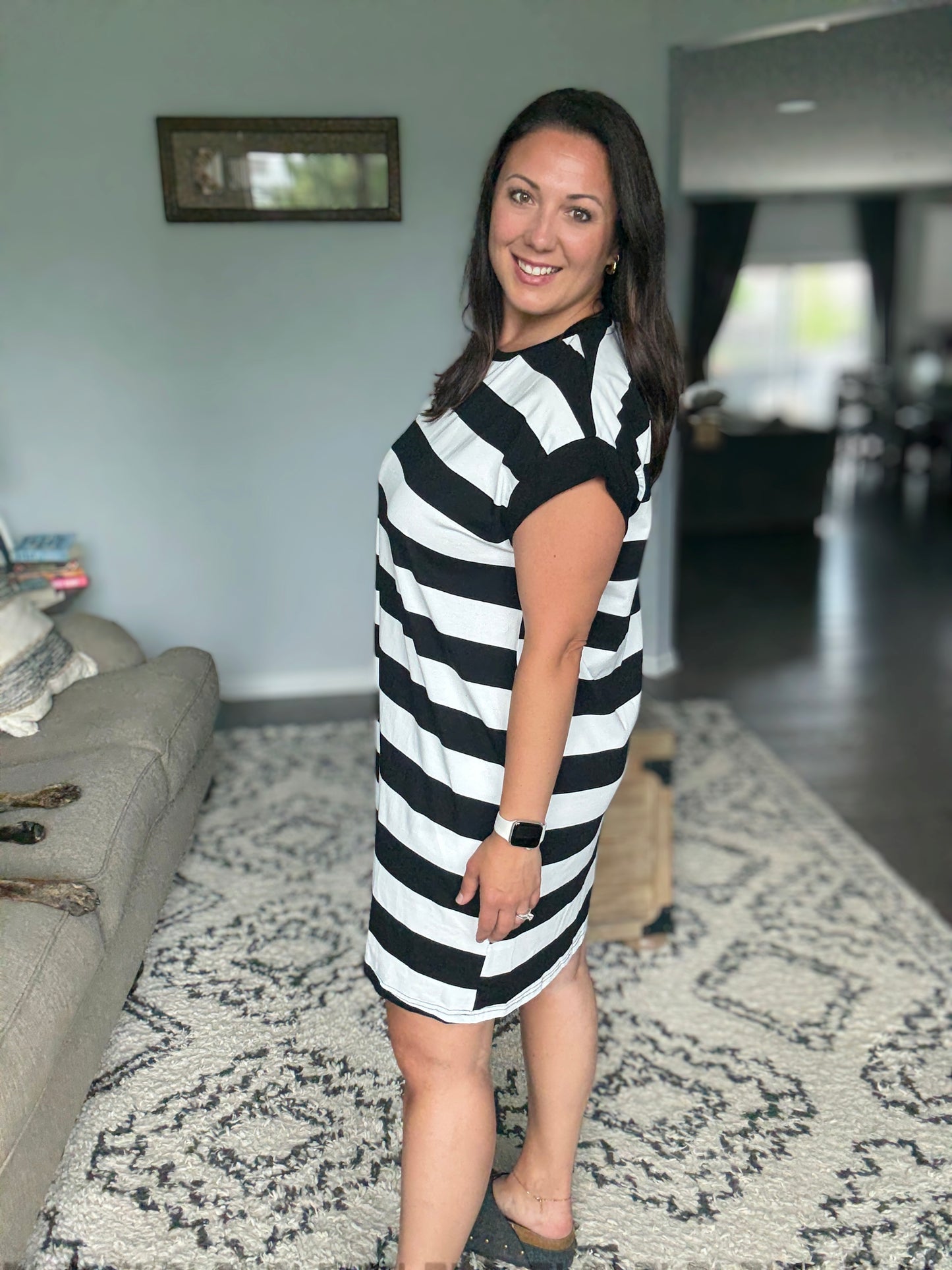 Basic Bae Striped Cap Sleeve Mini T-Shirt Dress in 3 Colors