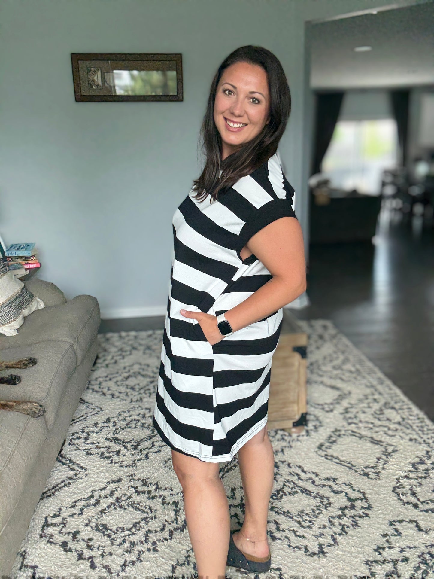 Basic Bae Striped Cap Sleeve Mini T-Shirt Dress in 3 Colors