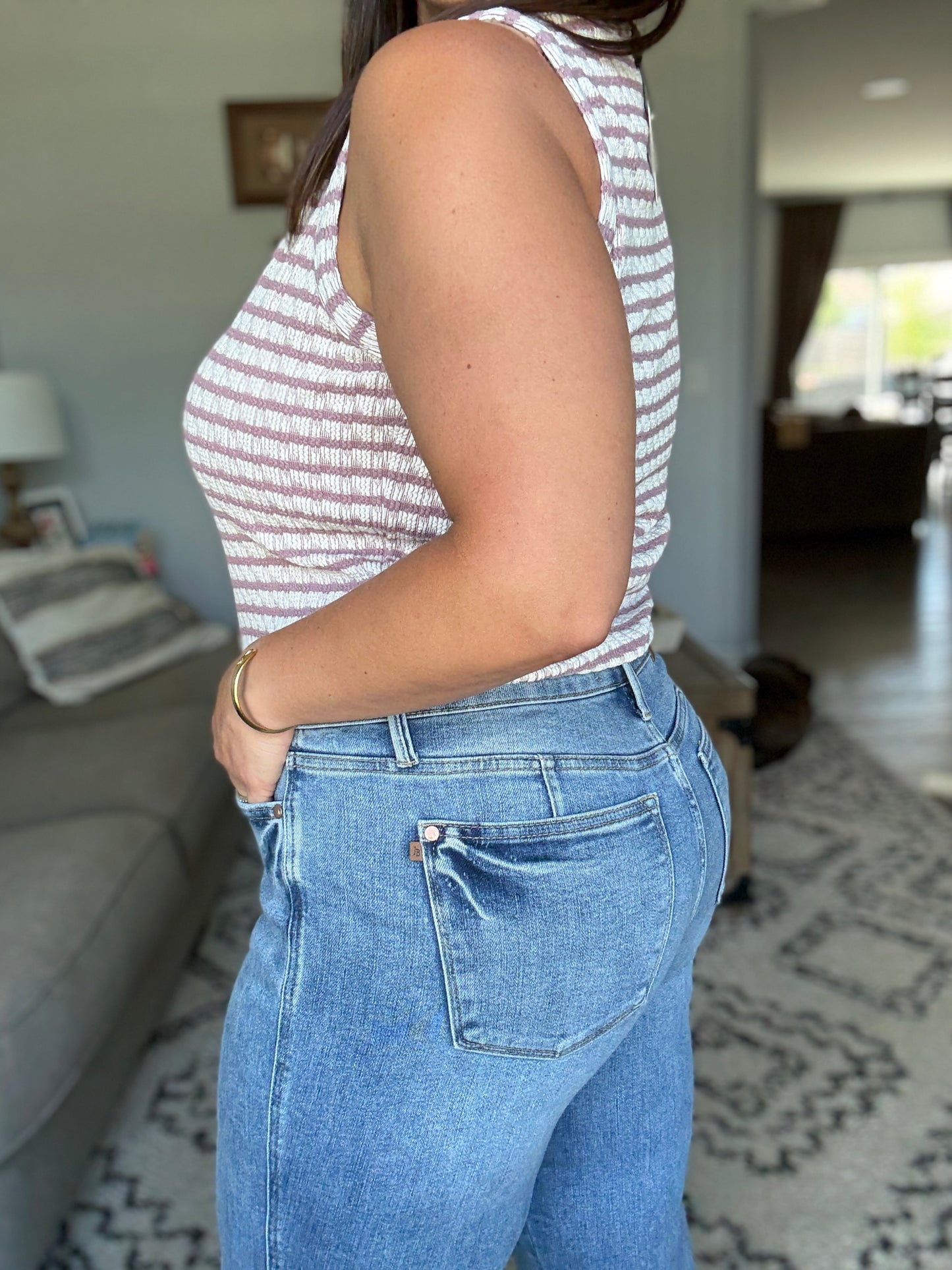 Corrine Mid Rise Control Top Vintage Straight Jeans