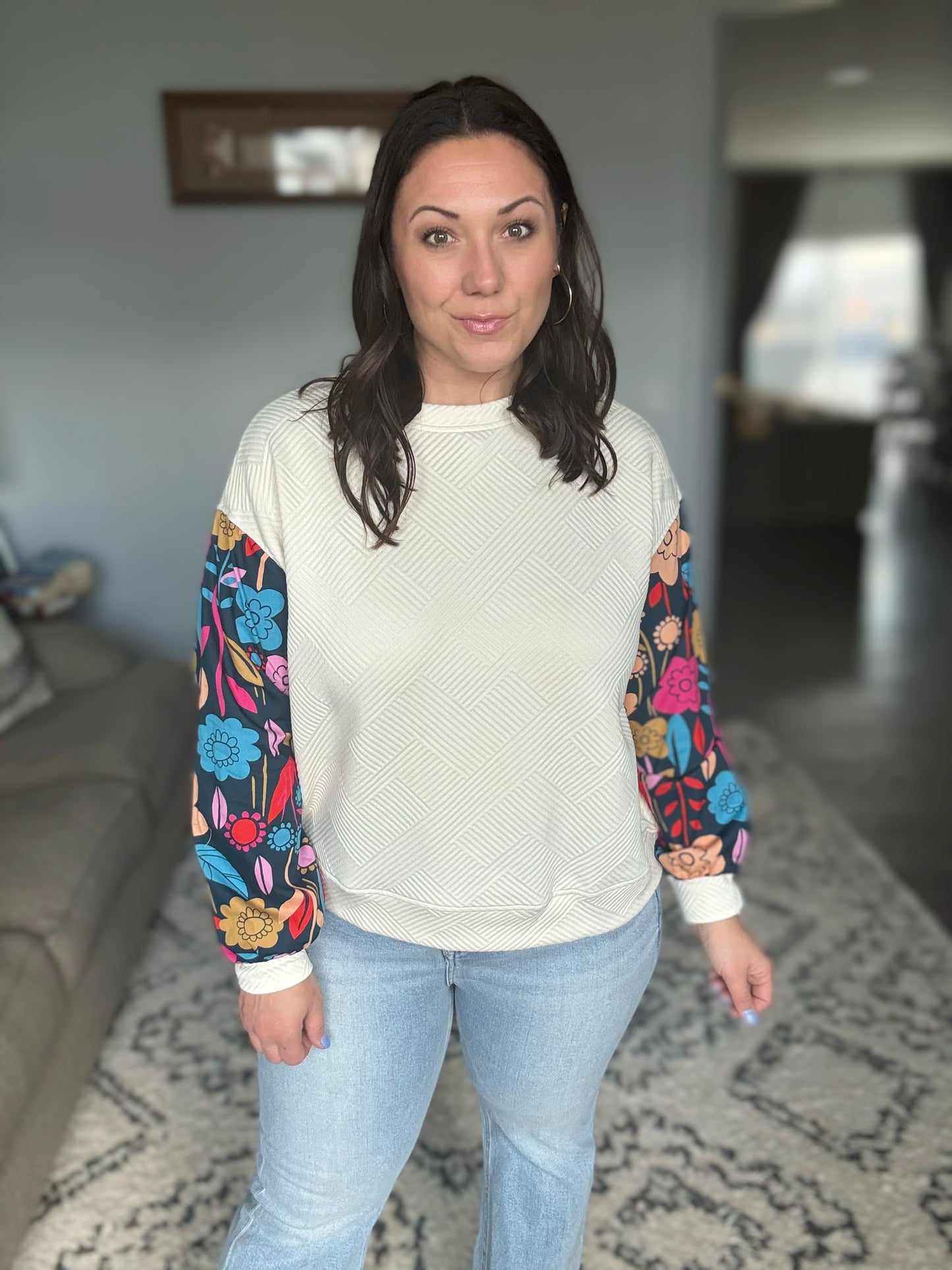 Sing a Melody Floral Sleeve Top