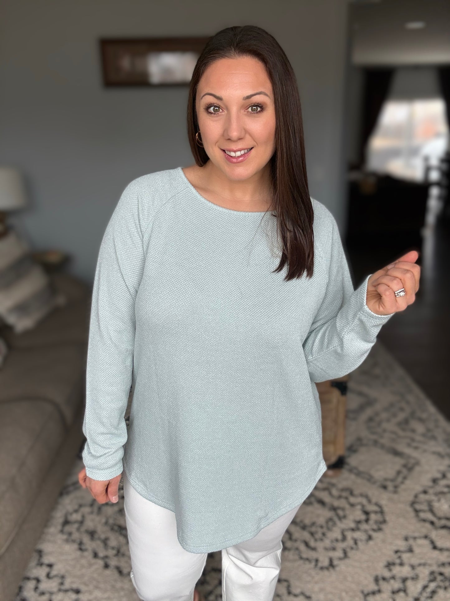 Spring Mint Long Sleeve Top