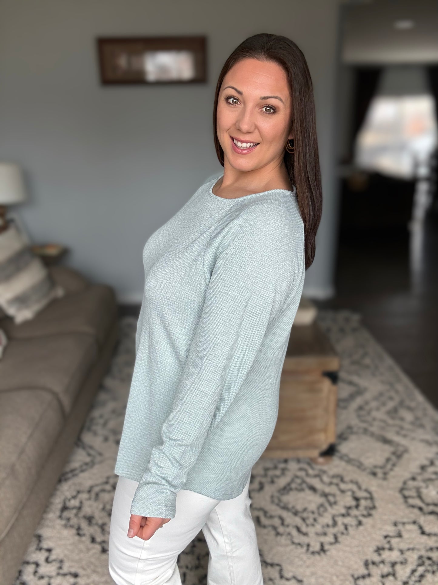 Spring Mint Long Sleeve Top