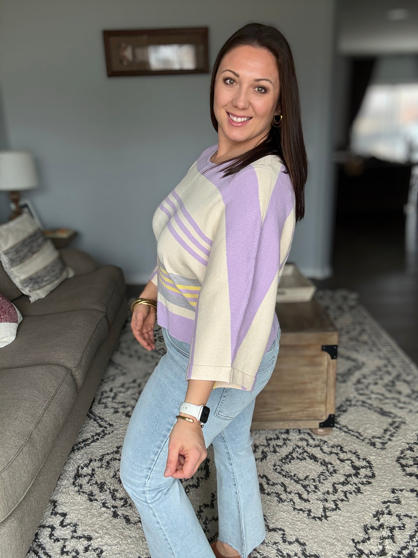 Barely Justified Striped Dolman Sleeve Top