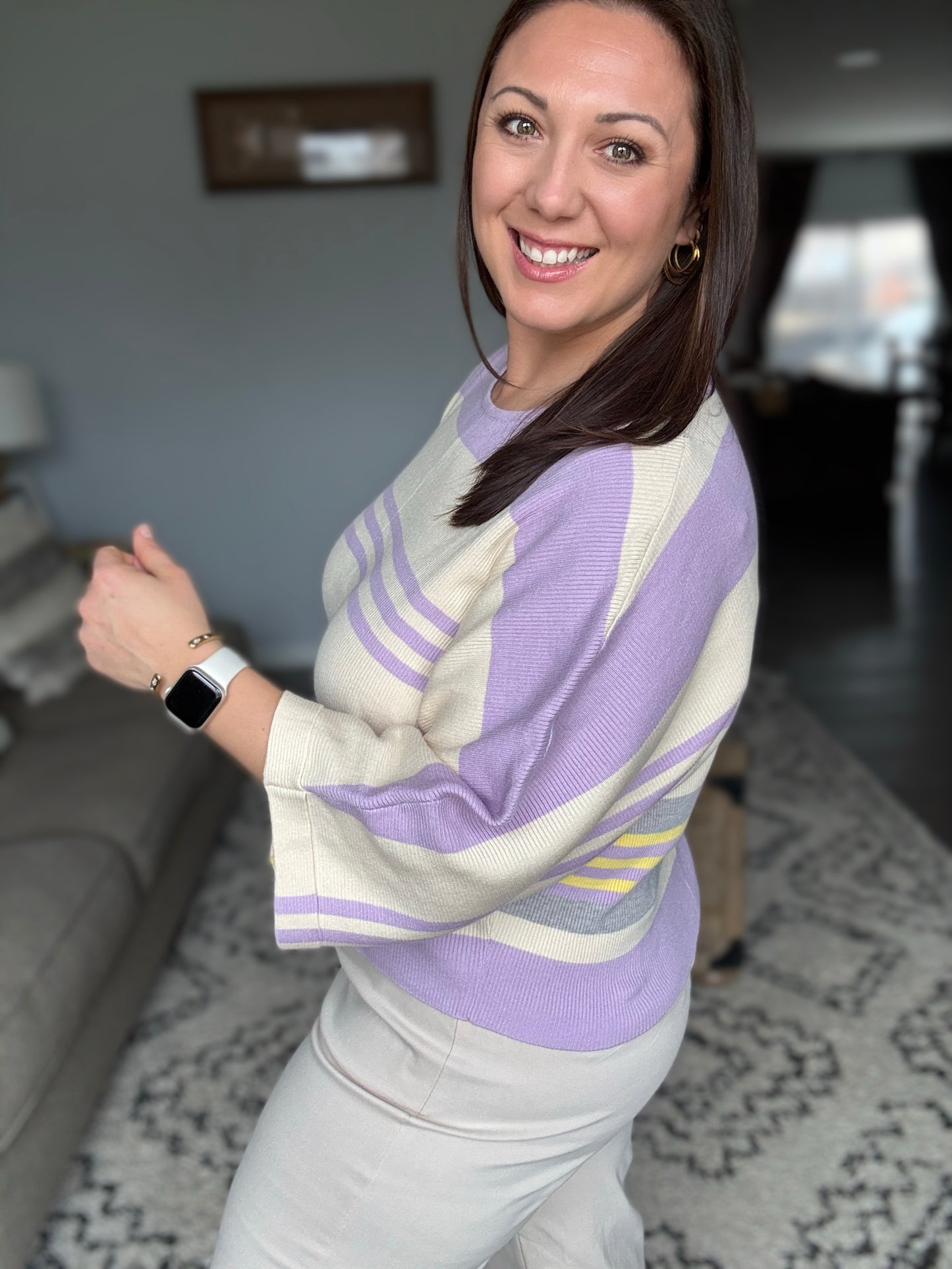 Barely Justified Striped Dolman Sleeve Top
