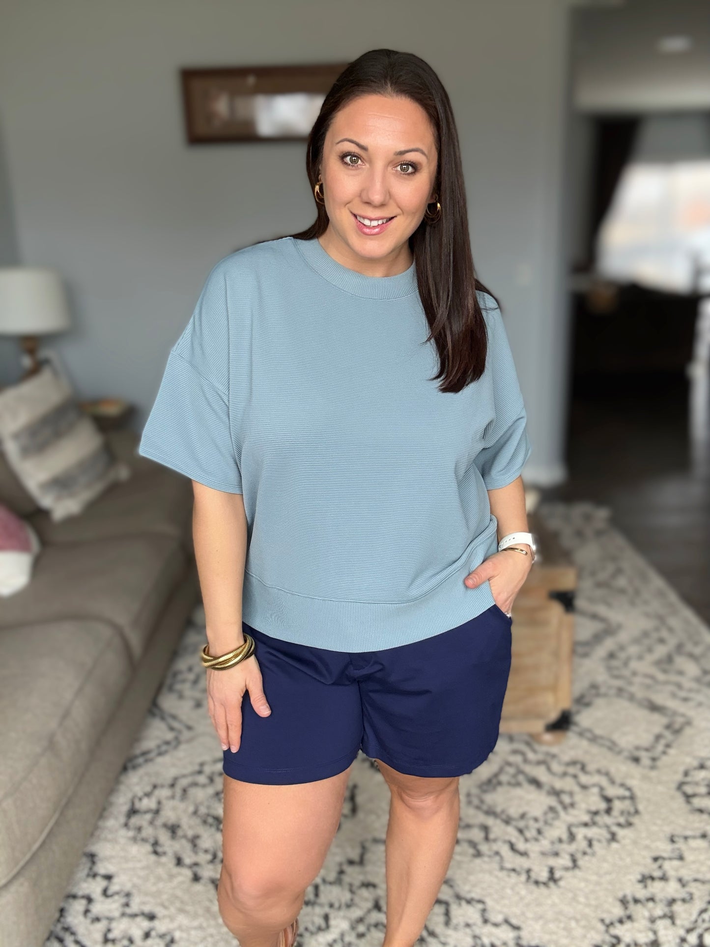 Monoca High Waisted Short in Navy