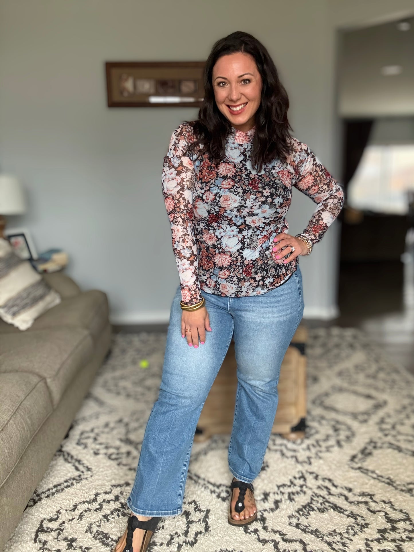 RISEN Tummy Control High Rise Crop Straight Jeans in Light Wash