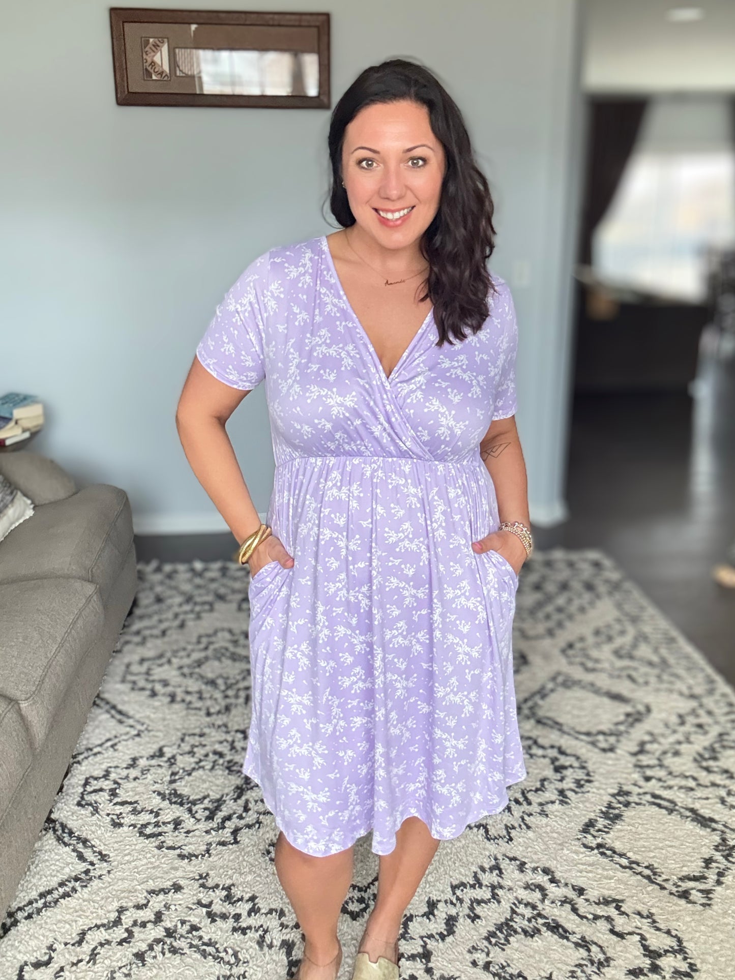 IN STOCK Tinley Dress - Lavender Petal Floral