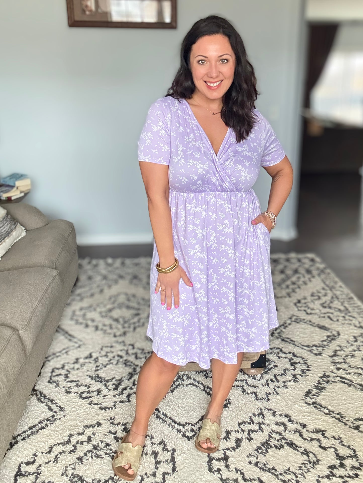 IN STOCK Tinley Dress - Lavender Petal Floral