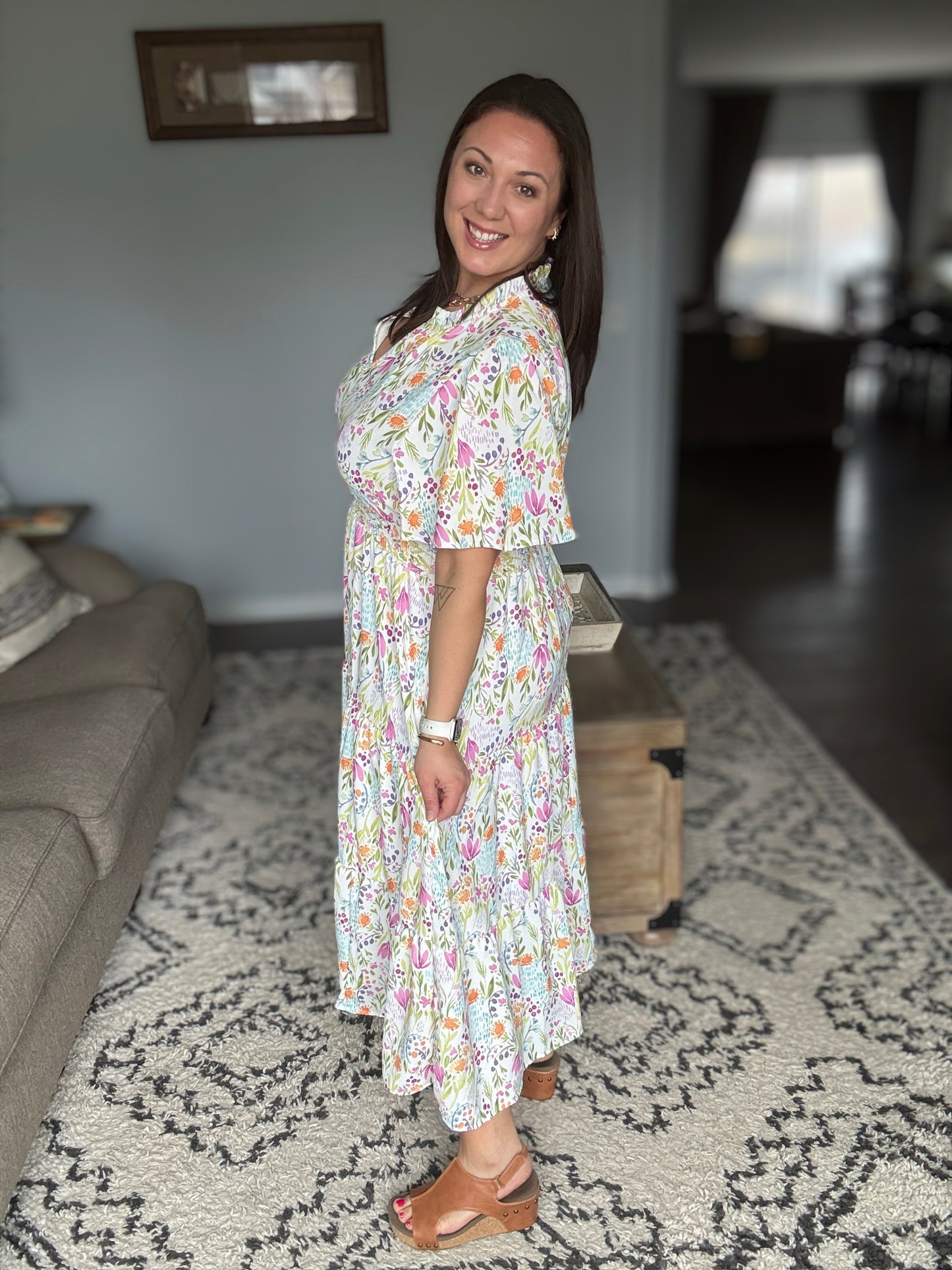 Wherever I Go Notch Neck Dress