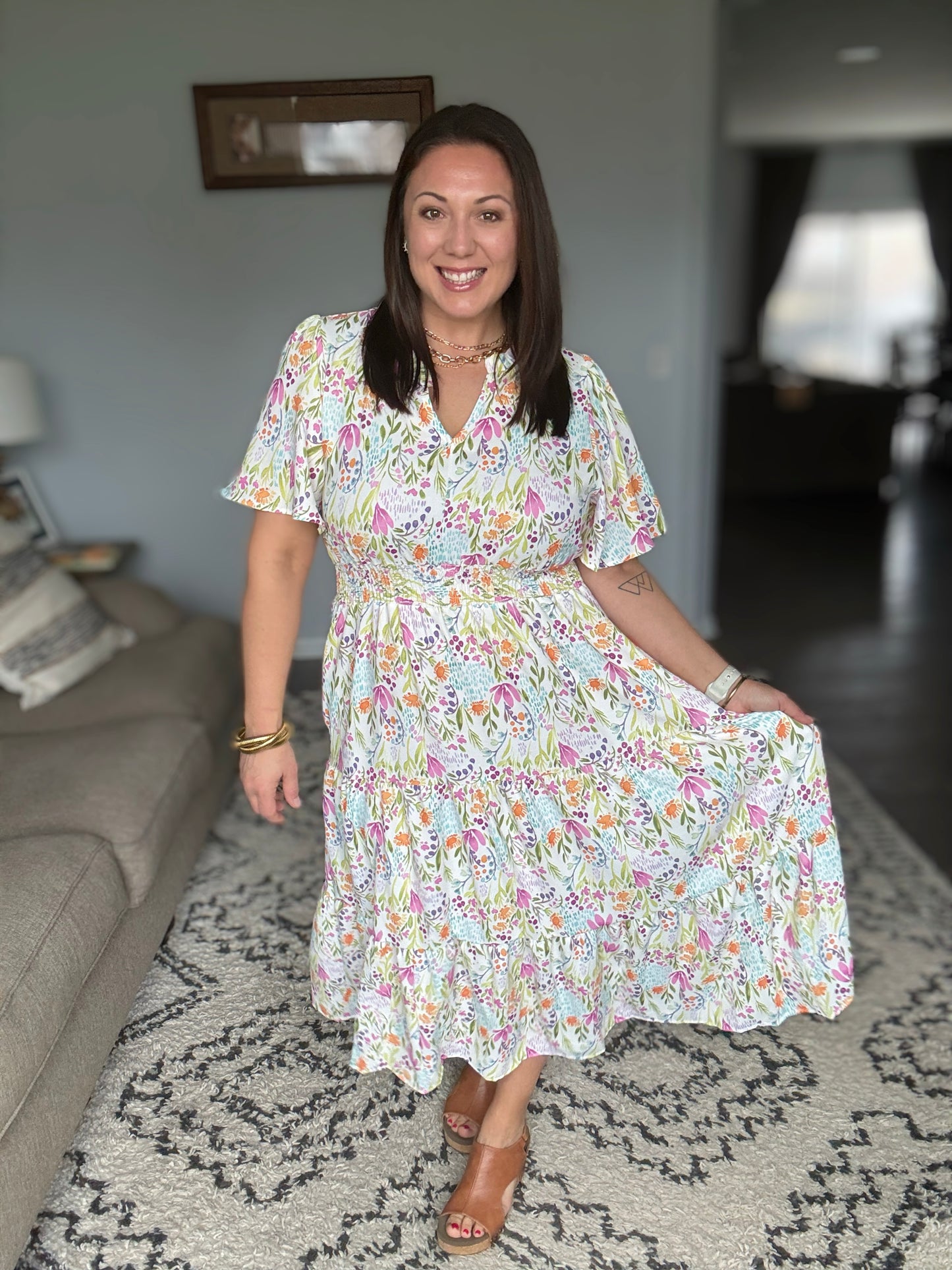 Wherever I Go Notch Neck Dress