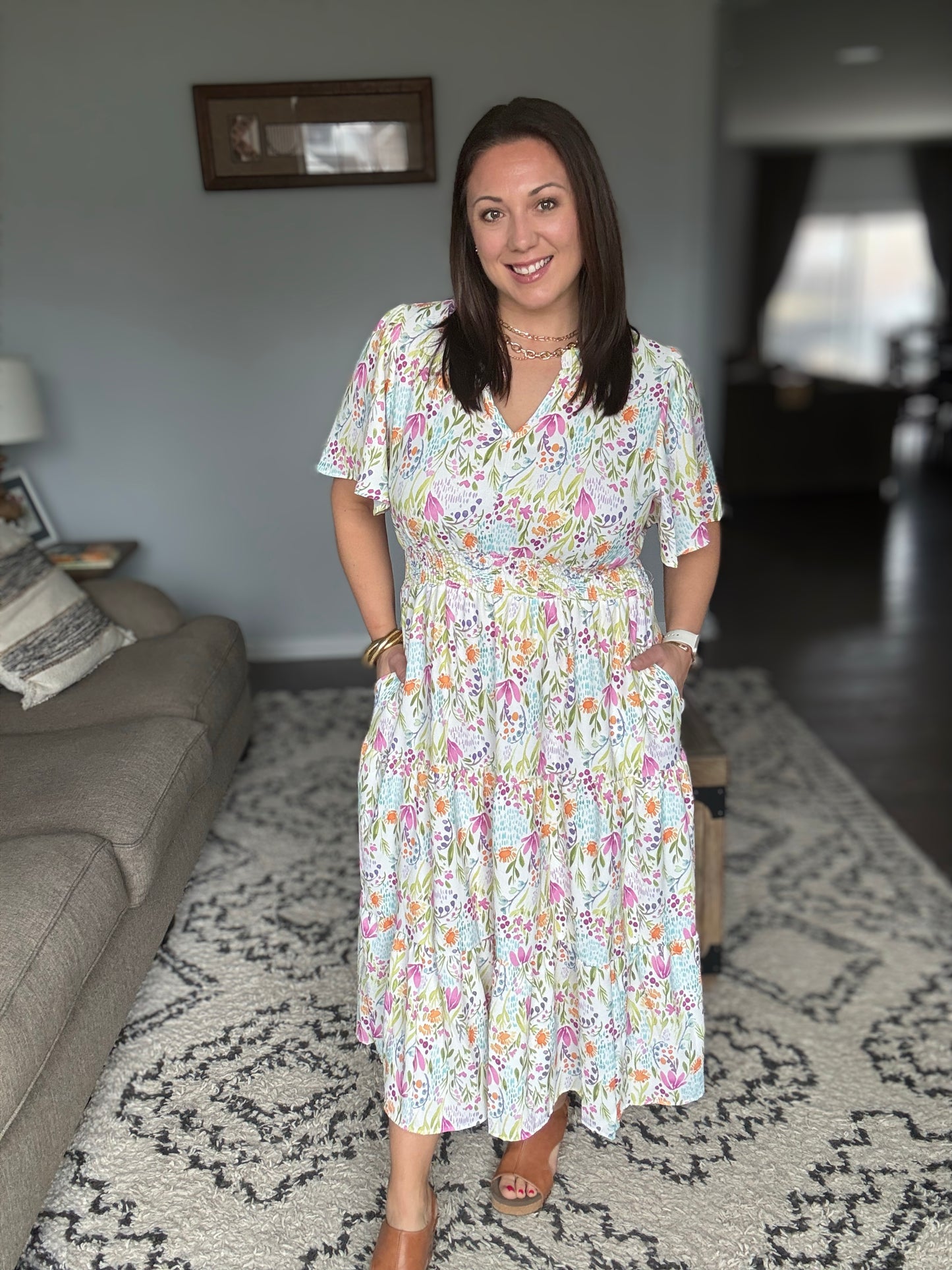 Wherever I Go Notch Neck Dress